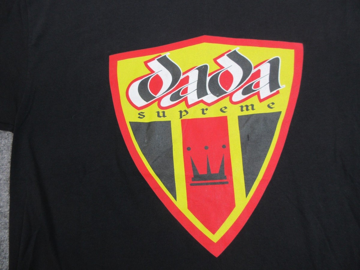 VINTAGE Dada Supreme Shirt Mens XL Black Shield Logo Hip Hop