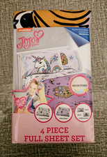 JoJo Siwa Nickelodeon 4 Piece Full Size Sheet Set Cob the Unicorn BowBow the Dog