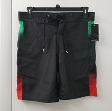Burnside Fading Board Shorts Swim Trunk Men Size 30 33x8 Surf Beach Black NWT N