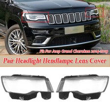 Pair Headlight Lens Cover Headlamp Replacement For Jeep Grand Cherokee 2014-2019
