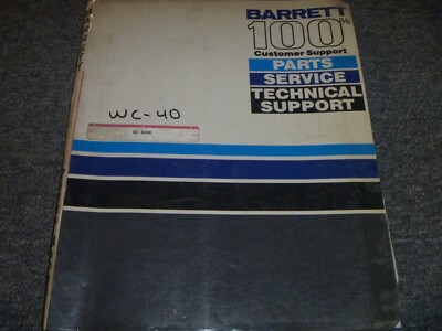 Barrett WC-40 Forklift Lift Truck Parts Catalog & Service Repair Manual xz