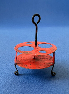Miniature Huilier Vinaigrier En Verre Et Tôle - 19ème Siècle - Dinette Collection