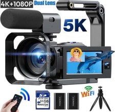 Camcorder 5K 56MP/Dual Lens 4K 1080P Video Camera WiFi Night Vision for YouTube