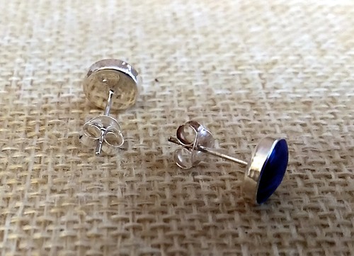 925 ECHT SILBER *** Lapislazuli Ohrstecker Ø 6 / 8 mm - Picture 3 of 5