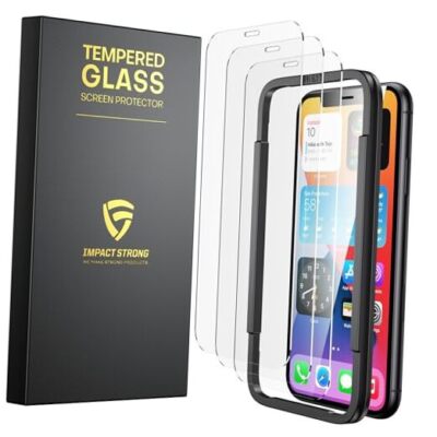  Shatterproof Tempered Glass Screen Protector for iPhone 11 / iPhone XR [Easy 