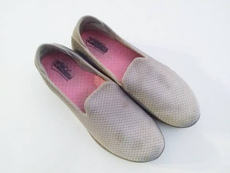 Skechers Womens Go Flex Walking Shoes Gray 14014 TPE Low Top Mesh Slip Ons 8.5-image