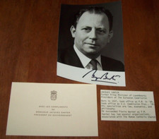 Jacques Santer Former Prime Minister of Luxembourg Signed 5x7 Picture