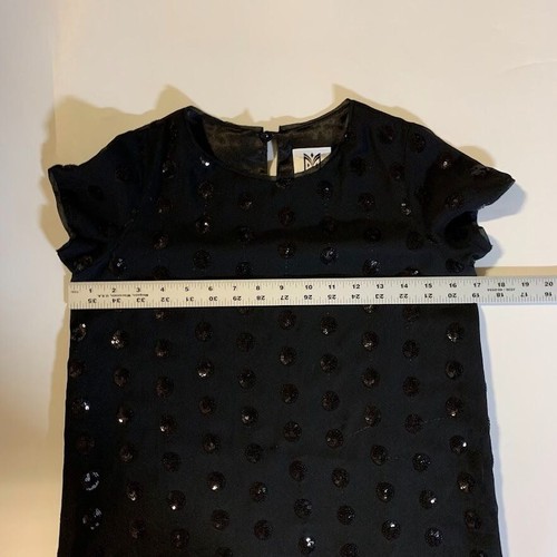 Milly Minis Girls Carla Black Cap Sleeve Sequined Mini Dress Size 12 - Picture 10 of 12