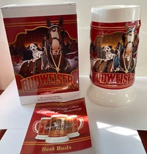 2022 Budweiser Holiday stein BEST BUDS from annual Christmas mug series DEFECTS