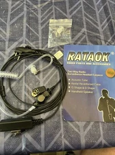Rataok Black Two Way Radio Surveillance Headset With Manual Used