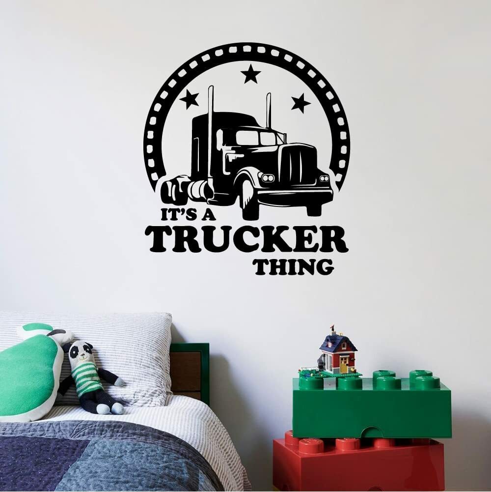Trucker Truck Quote Vinyl Wall Art Decal for Home Room Decor