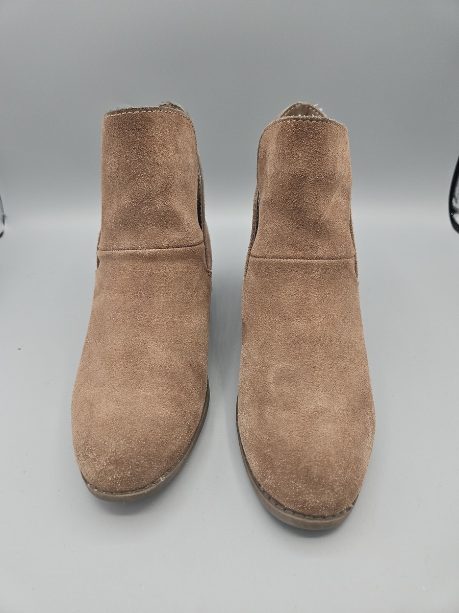 Me Too Zena Ankle Boots Women's Size W Brown Slip On Booties Suede  Leather