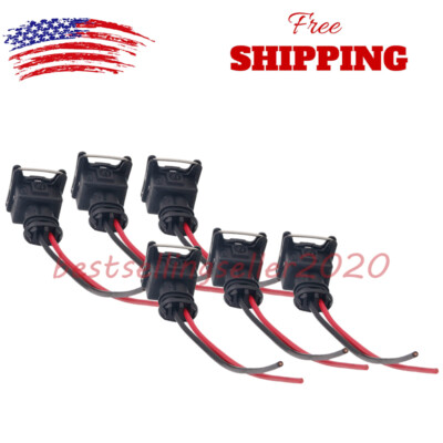 6X Fuel Injector Connector Wiring Harness Pigtail For Nissan 300ZX