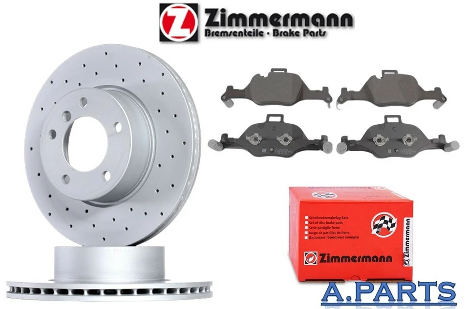 ZIMMERMANN BREMSENSATZ KOMPLETT Ø 348mm GELOCHT VORNE BMW G20 G30 G32 G11 G05 - Bild 1 von 1