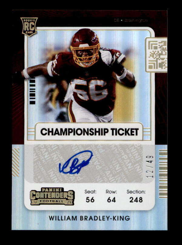 WILLIAM BRADLEY-KING 2021 CONTENDERS ROOKIE CHAMPIONSHIP TICKET