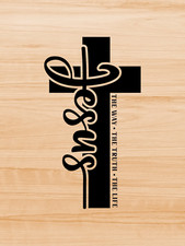 Image of Vinyl Decal Sticker Wood Signs Christian Quotes Jesus The Way The Truth The Life