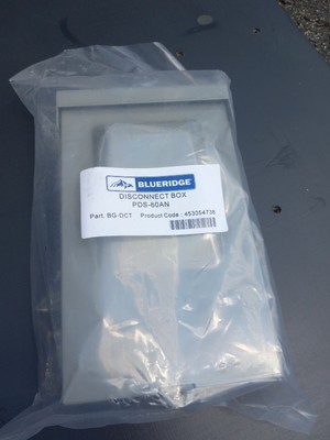 BLUERIDGE DISCONNET BOX PDS-60AN BG-DCT BRAND NEW NO FUSE BOX