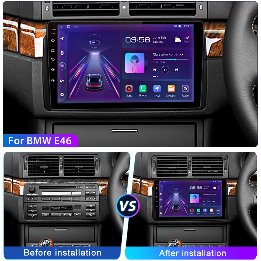 Apple CarPlay For BMW E46 Android 12 9" Car Stereo GPS+ SAT NAV Radio