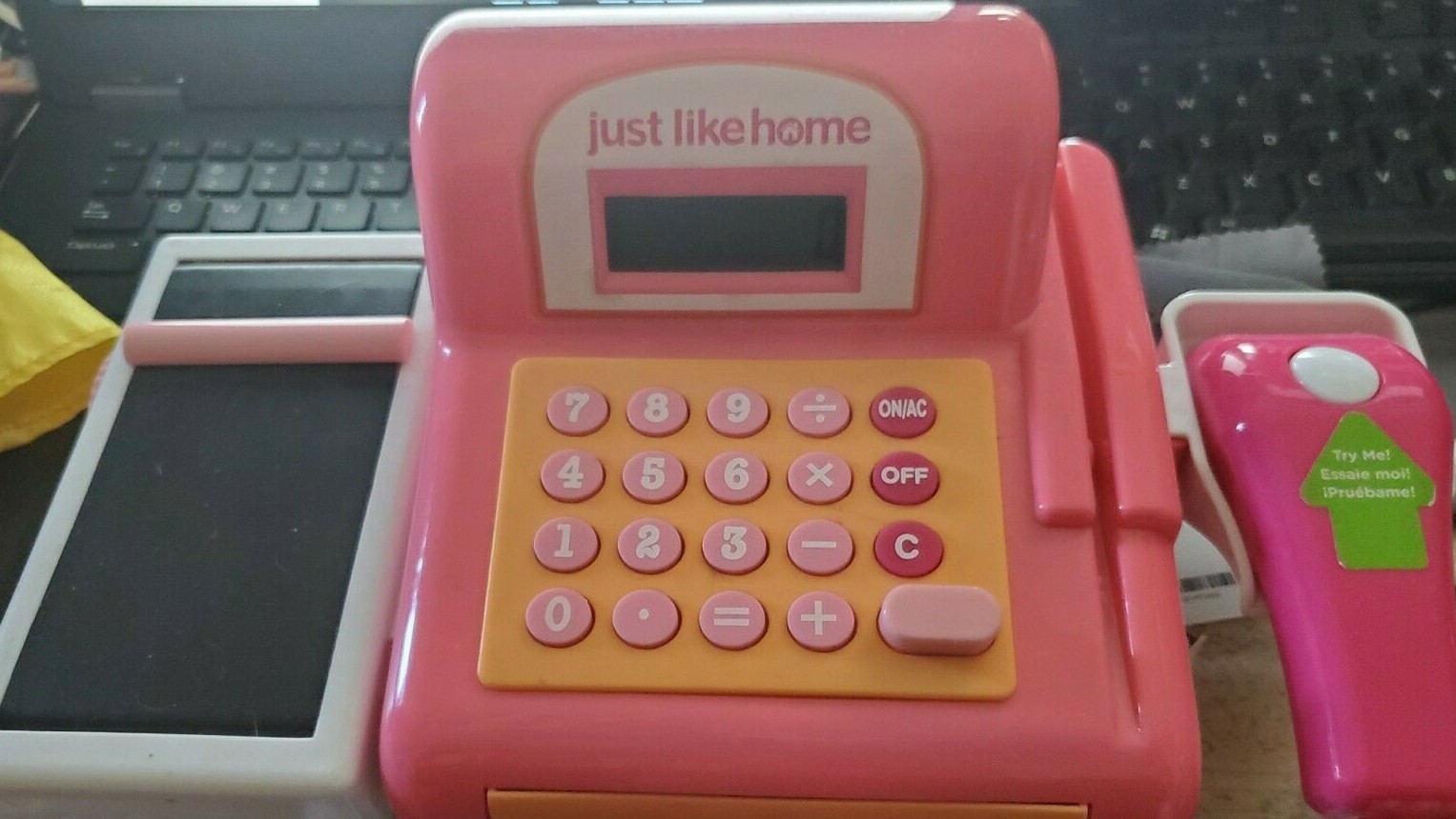 Just Like Home Toy Cash Register With Real Scanner Working