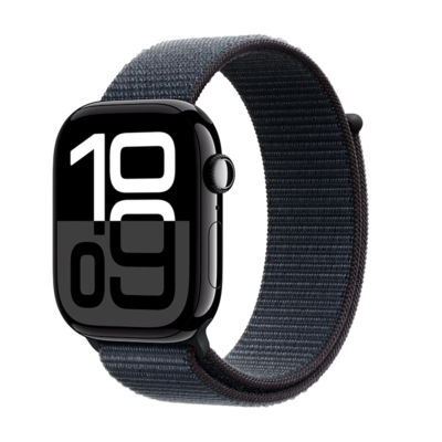 Apple Watch Series 10 (GPS) 46mm Case w Ink Sport Loop Jet Black 