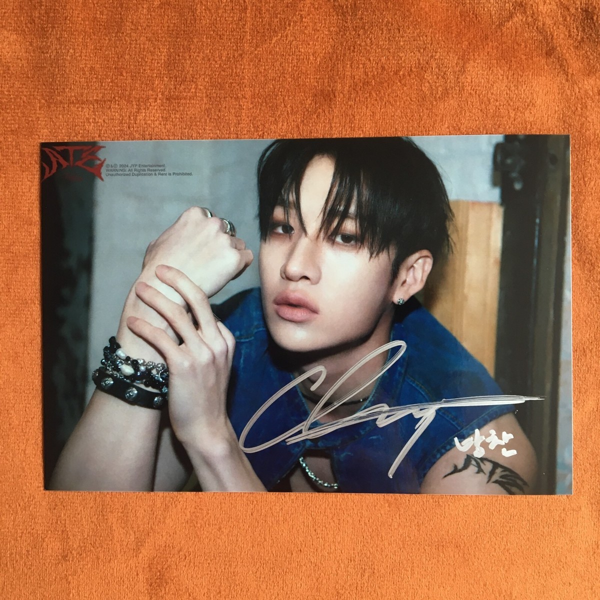 Stray Kids SKZ Bang Chan Photo ATE Autographed Signed K-POP