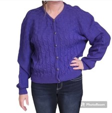 Pendleton Vintage 1950s 100 Wool Purple Cardigan Preppy Size Large