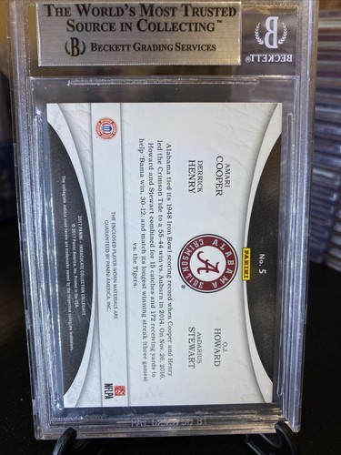 2017 Immaculate Quad, COOPER,DERRICK HENRY, HOWARD, STEWART/99 Alabama BGS 🔥 - Picture 8 of 9