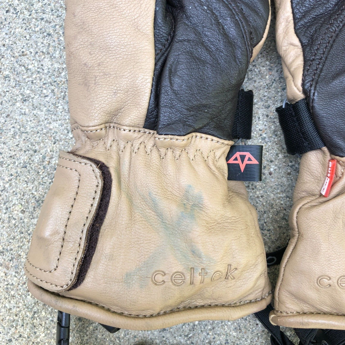 Vintage CELTEK Genuine Leather Gloves Men's S Fleece Lined Winter