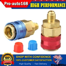 2 Quick Coupler Adapter High Low Side Conversion Kit AC A/C Freon Manifold Gauge