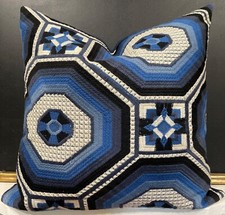 Ralph Lauren FORNILLO EMBROIDERY Mosaic Blue Heavily Embroidered Pillow Cover
