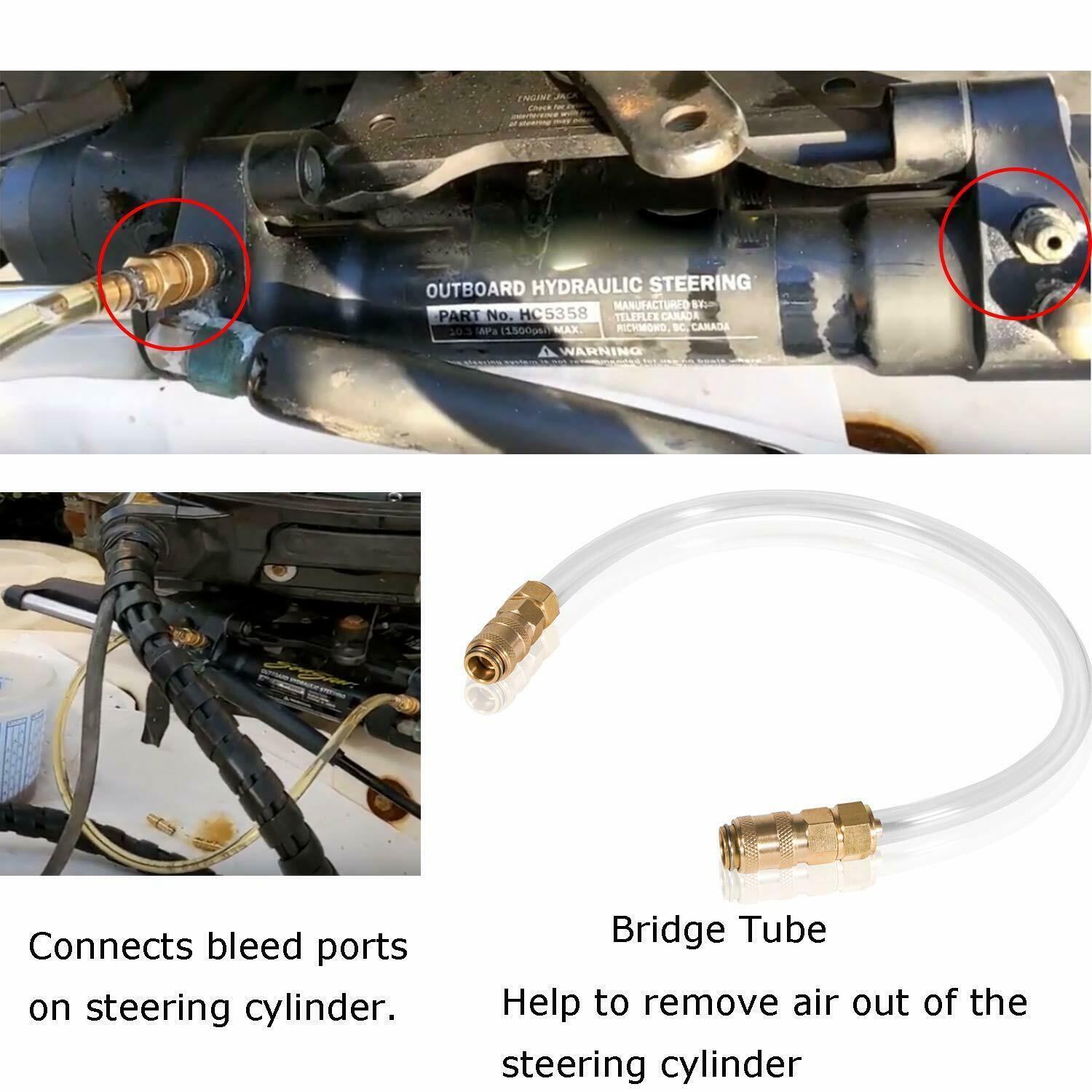 Bleed Kit & HS5157 Hydraulic Steering Cylinder Seal Kit For Seastar