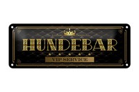 Blechschild Hinweis 27X10 Cm Hundebar Vip Service Schwarzes Deko Schild