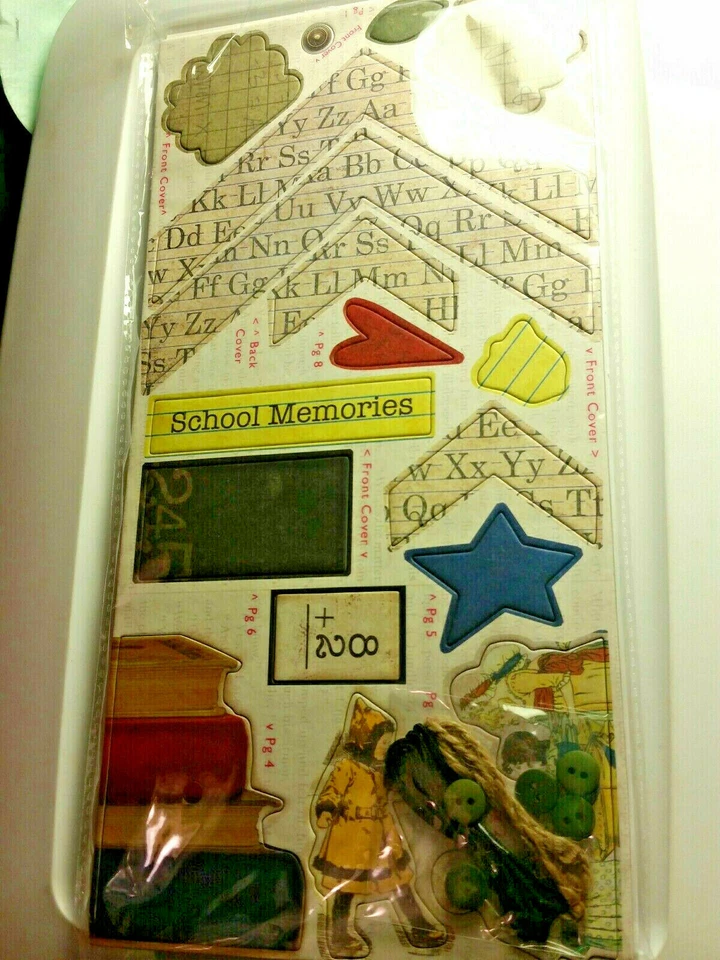 School Memories Chipboard Albums Bo Bunny Learning Curve Project Kit Die Cuts - Image 2 of 4