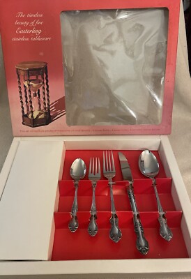 Vintage 20 Pc Set Easterling VALHALLA Flatware Stainless Service for 4 JAPAN