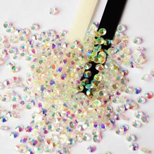 Transparent AB Crystal Non Hotfix Flatback Rhinestones Glass 3D Nail Art Strass