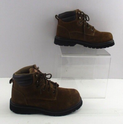 Men's Brahma Brown Leather Slip Resistant Lace Up Work Boots Size: 7