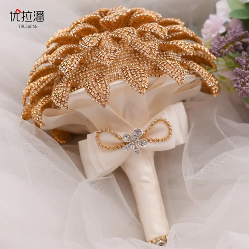 Luxurious Rhinestone Bouquet in Hand Wedding Bride Bouquet Hand Wedding Bouquet - Imagem 3 de 4
