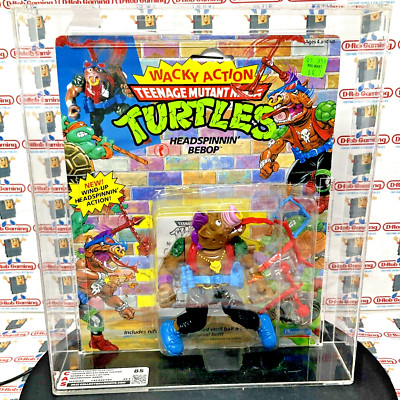 TMNT Wacky Action Head Spinnin' Bebop AFA CAS MOC Sealed 1991 Playmates 85/85/90