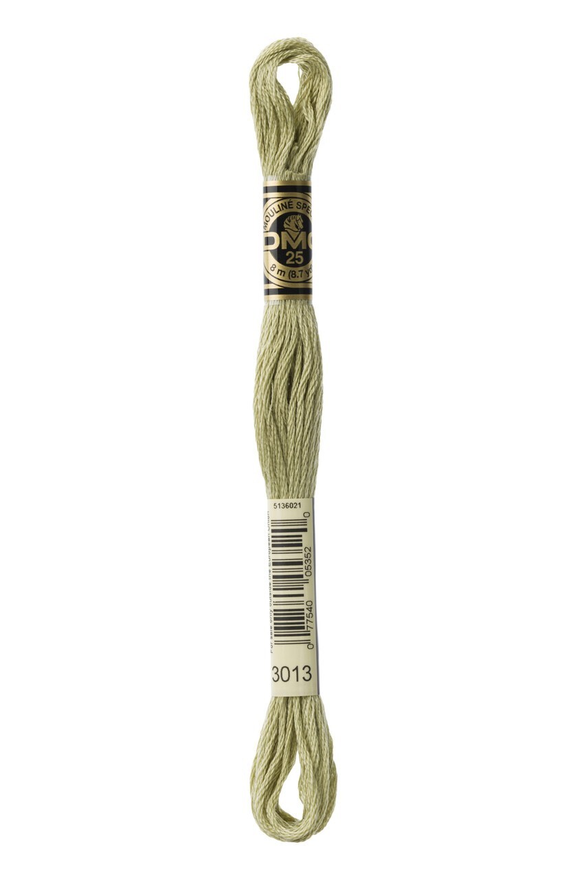 DMC 8 METER STRANDED COTTON CROSS STITCH THREAD DMC 3013 Light Khaki Green