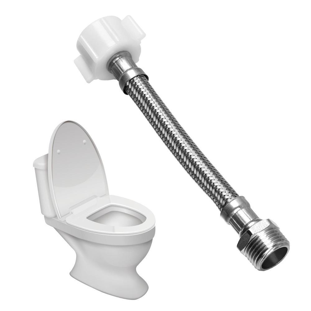7/8" Male To 7/8" Female Bidet Toilet Supply Hose Extension - 6 Inches, Stainless Steel, Straight Connector For Easy Installation