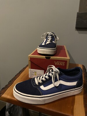 Vans Men's Ward Navy/Blue Suede/Canvas Mix Skate Shoes -Size 8 with box