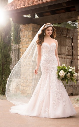 Essence Of Australia D2308 Wedding Gown Bridal 16 Dress Strapless Beaded US12 - Picture 12 of 17