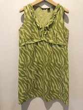 100% Linen Sheath Dress Sleeveless Tropical Animal Print Cruise Resort Sundress