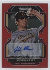 2022 Panini Prizm Draft Picks Red 14/50 Jakob Marsee #PDP180 Auto 1b3
