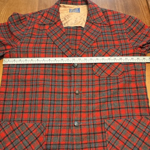 Exc! Vtg 60s-70s PENDLETON WOOL SPORT COAT, USA, 3 BUTTONS, TARTAN PLAID, Sz L - Picture 7 of 11