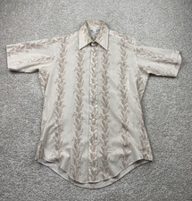 Vintage 70s Sears Value Perma-Prest Shirt Men's Large Floral Disco Dagger Collar