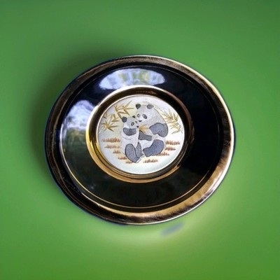 The Art Of Chokin Panda Bear 6  Plate 24k Gold Edged