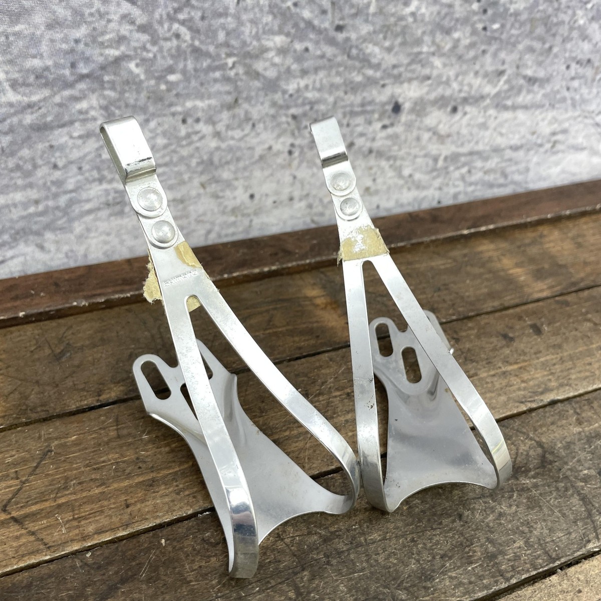 Vintage Shimano Toe Clips LL Dura Ace 600 3-Hole Pair Japan 80s