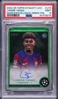 2024-2025 TOPPS DYNASTY UCC GREEN FOIL #LY3 LAMINE YAMAL ROOKIE RC 29/99 PSA 9