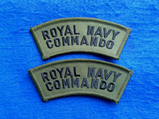 NEW PAIR OF ROYAL NAVY COMMANDO SUBDUE WOVEN CLOTH SHOULDER TITLES